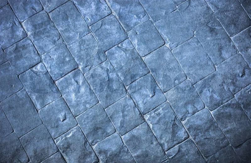 Slate texture vinyl flooring a popular choice for modern kitchens and bathrooms, stock photo