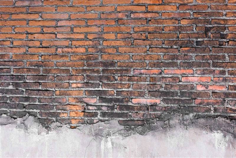 High resolution pictures vintage orange pattern of brick wall , stock photo