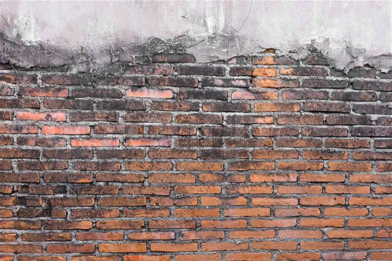 High resolution pictures vintage orange pattern of brick wall , stock photo