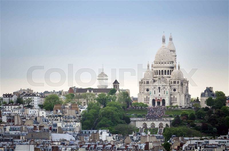 Basilica Sacre Coeur in Paris, France, stock photo