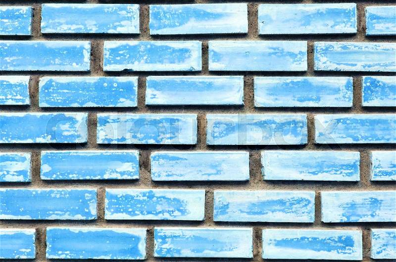 Blue brick wall texture background , stock photo