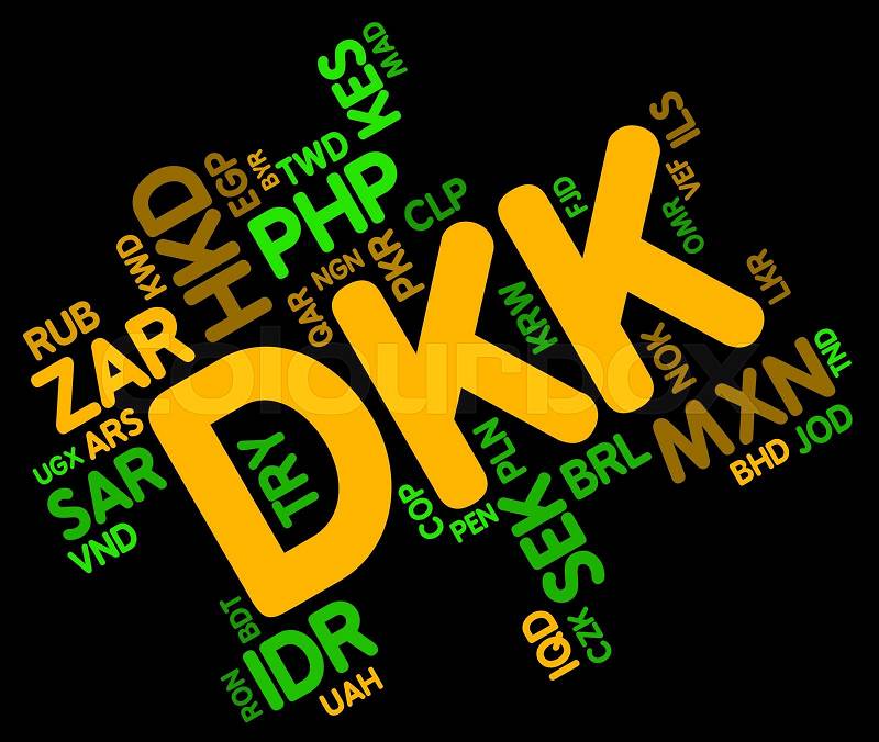 Dkk Currency Means Worldwide Trading And Coinage, stock photo