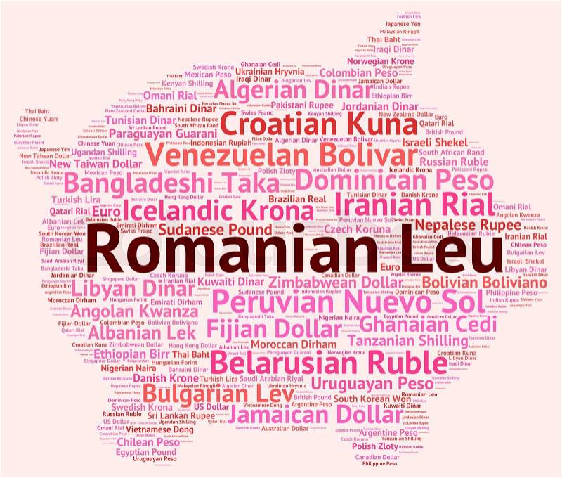 Romanian Leu Represents Foreign Currency And Banknotes, stock photo