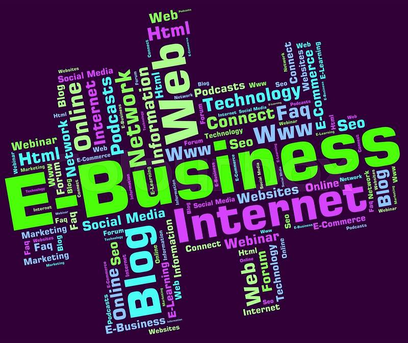 Ebusiness Word Indicates World Wide Web And Businesses, stock photo