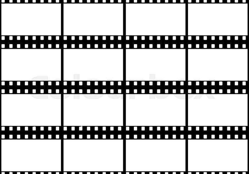 Group of blank white in black film frame, stock photo
