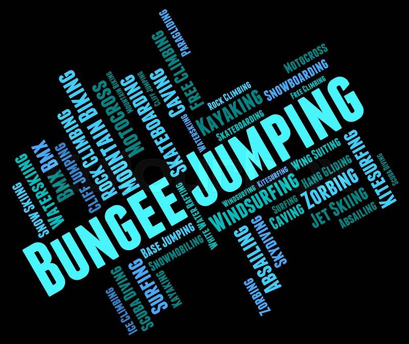 Bungee Jumping Shows Extreme Sport And Bungees, stock photo