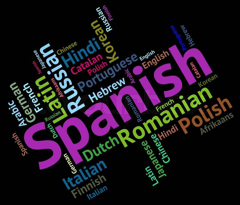 Spanish Language Representing Translator Foreign And International, stock photo
