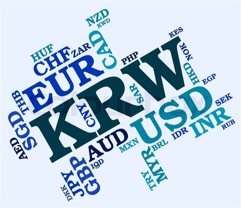 Krw Currency Meaning South Korean Wons And South Korean Won, stock photo