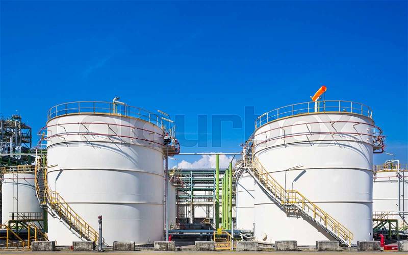 Tank storage in industrial factory, stock photo