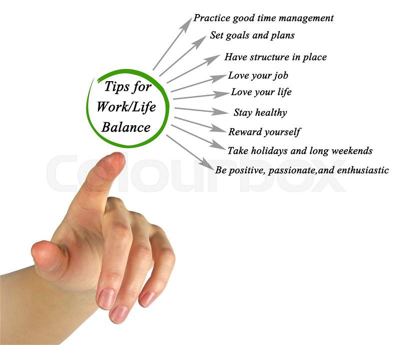 Tips for work/life balance, stock photo