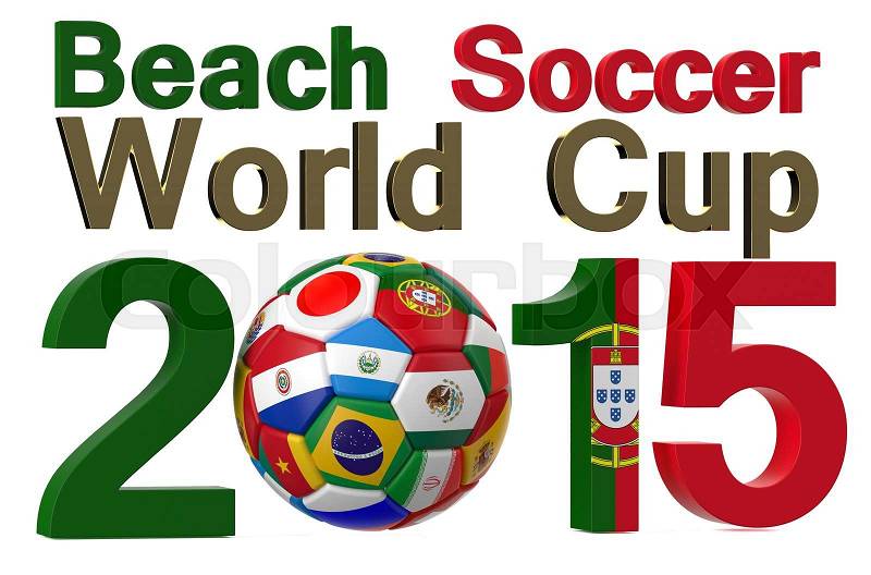 Beach soccer 2015 World Cup, Portugal concept, stock photo