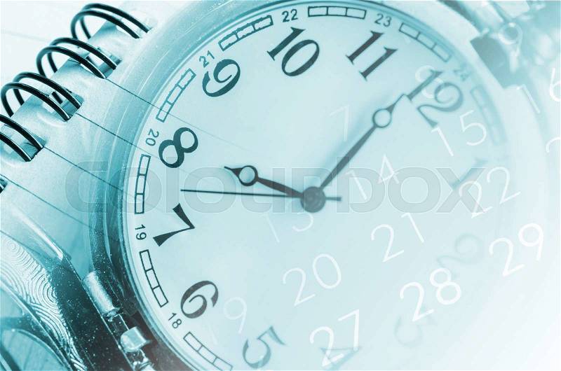 Clock faces, calendars and diary, stock photo