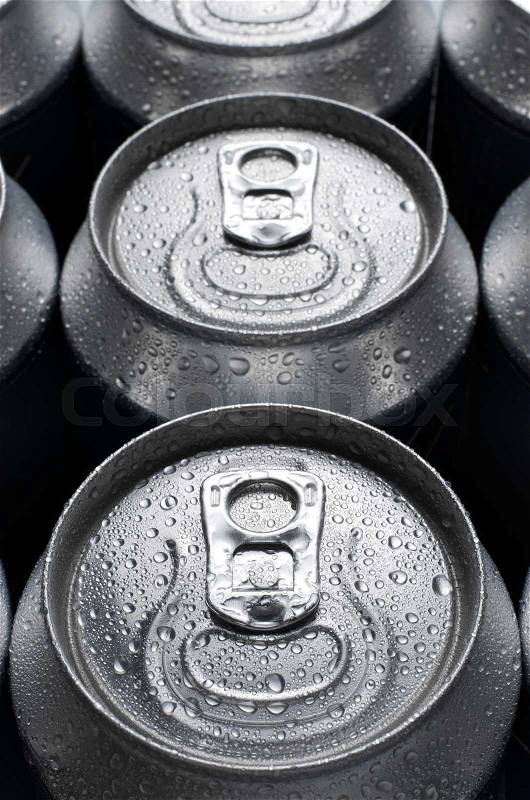 Group of an aluminum can of soda, stock photo