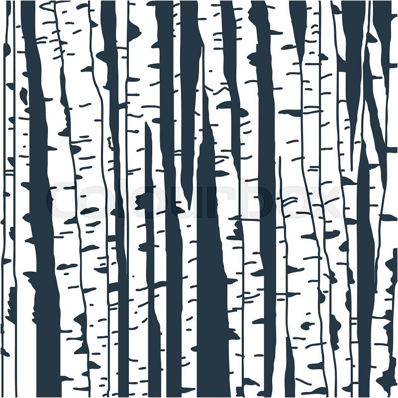 Birch trees background for you design Stock Vector