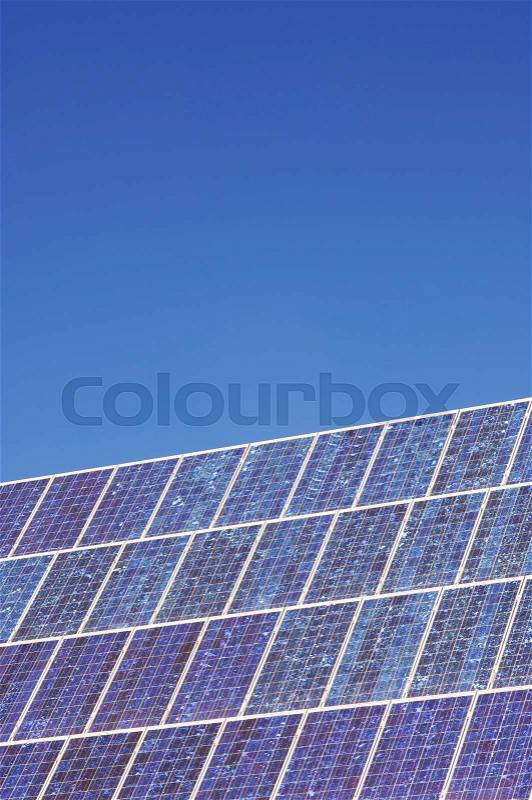 Detail of a photovoltaic panel for electricity production, stock photo
