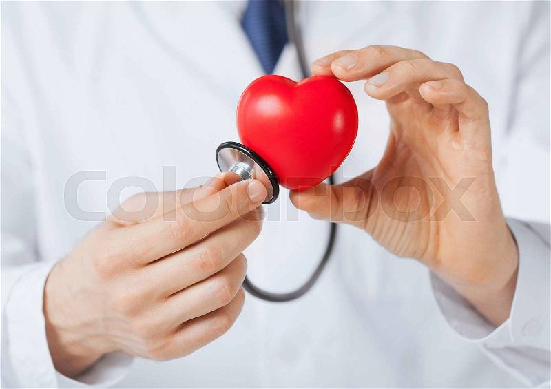 Close up of man hands with heart, stock photo