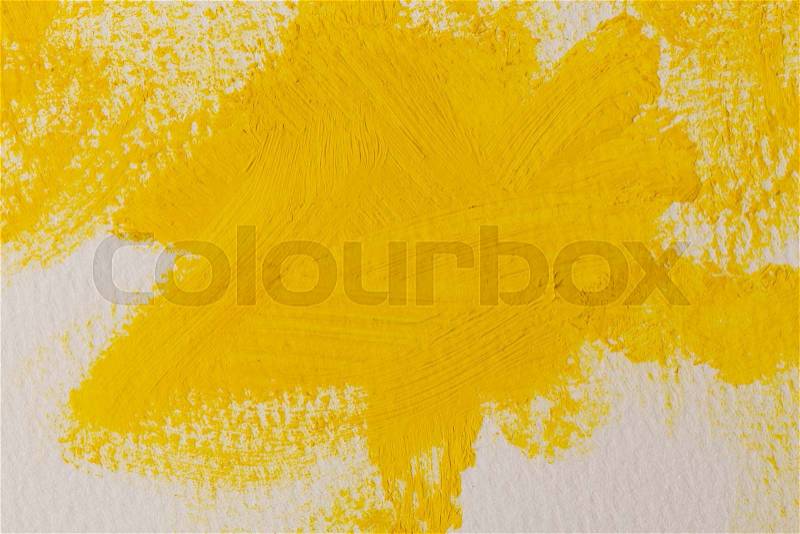 Close up of the yellow paint strokes texture, stock photo