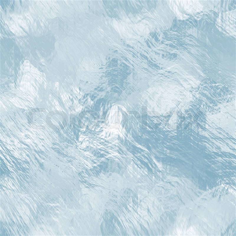 Seamless tileable ice texture. Frozen water. Abstract realistic patterned winter background. Cold material wallpaper. Digital graphic design, stock photo