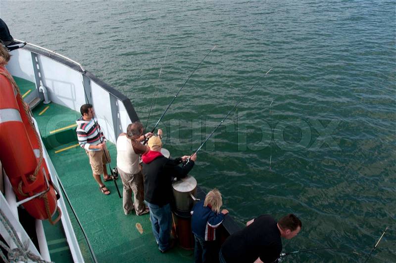 People fishing from the boat, stock photo