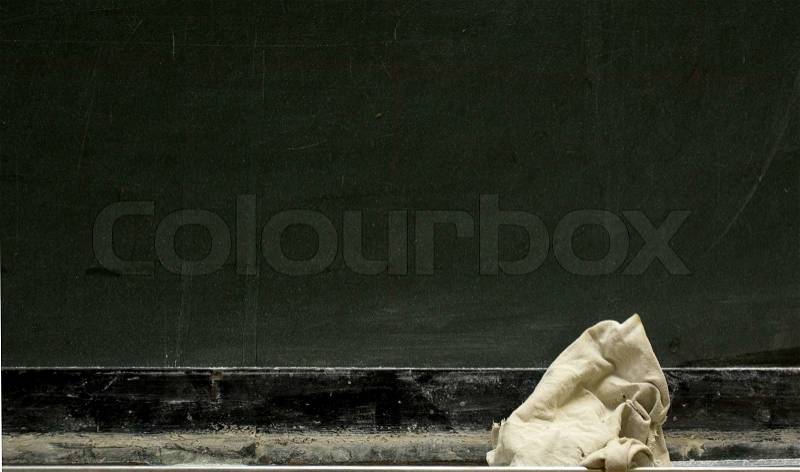 Blackboard desk, education abstract background, stock photo