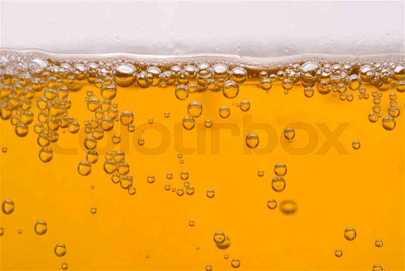 Close up of beer bubbles, stock photo