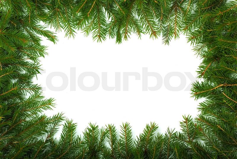 Christmas green framework isolated on white background, stock photo