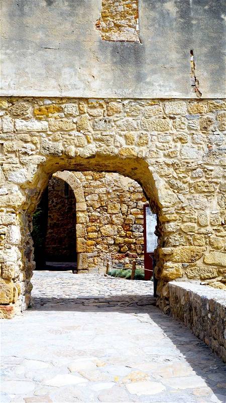 Entrance of castle st. Jorge portugal lisbon vertical, stock photo
