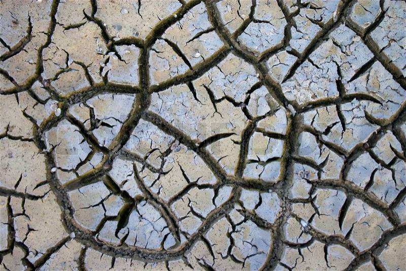 Fissures on the dry ground, stock photo