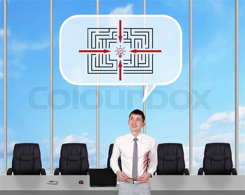 Broker dreaming of way to success, stock photo