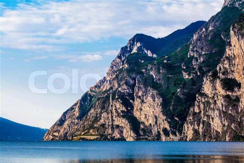 Lake Garda. Lago di Garda, largest Italian lake,North Italy, stock photo