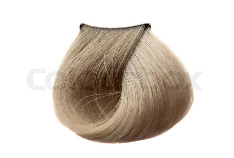 Lock of hair color on a white background, stock photo