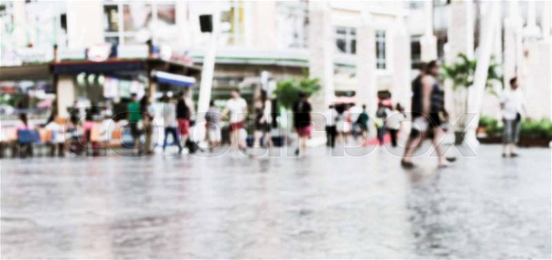 Abstract of blurred people in shopping center, stock photo