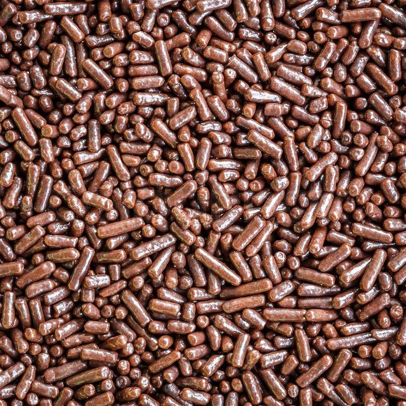 Macro pattern of chocolate sprinkles texture and background, stock photo