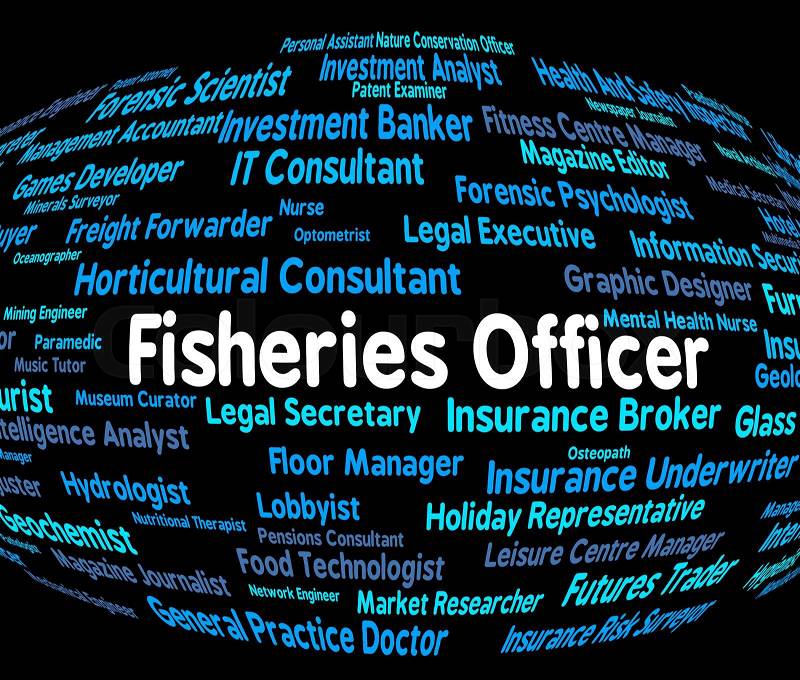 Fisheries Officer Indicates Officials Fishing And Administrator, stock photo
