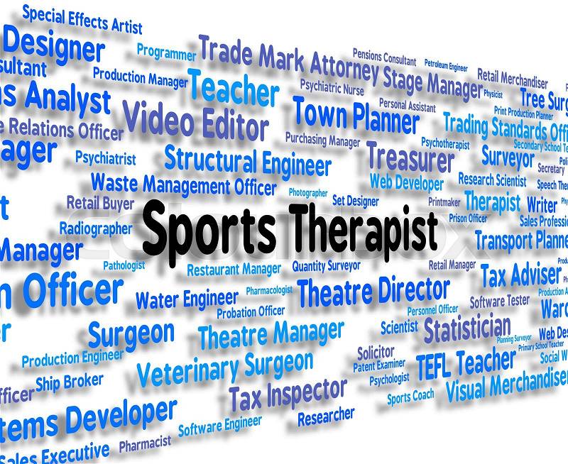 Sports Therapist Represents Physical Exercise And Clinicians, stock photo