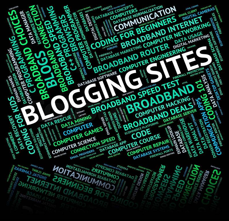 Blogging Sites Representing Word Hosting And Web, stock photo