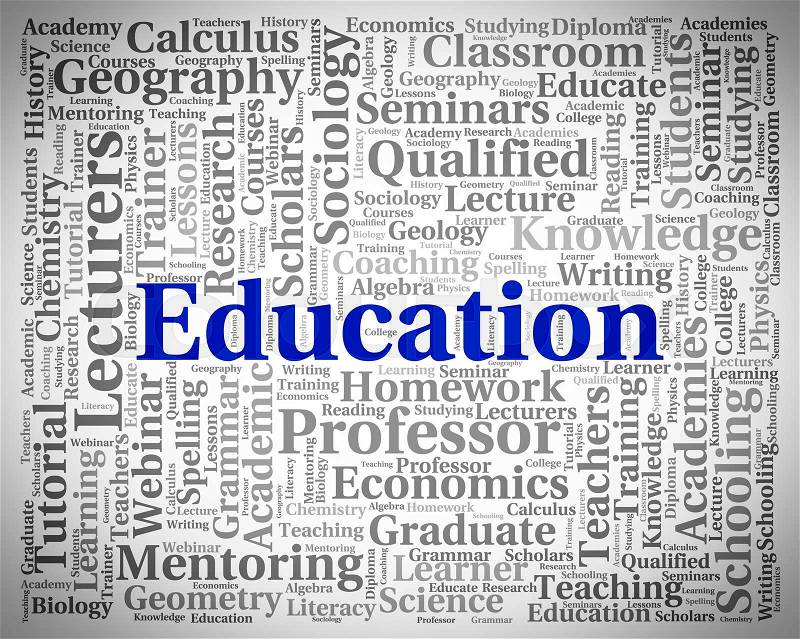 Education Word Represents Learn Learned And Studying, stock photo