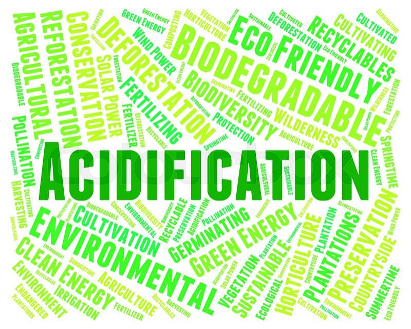 Acidification Word Shows Environment Sea And Environmental, stock photo