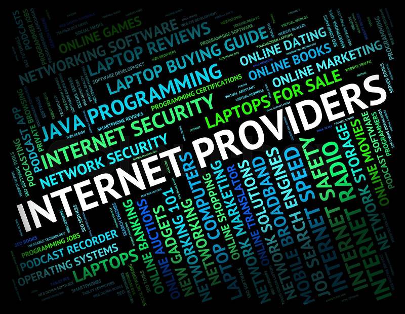 Internet Providers Representing World Wide Web And Web Site, stock photo