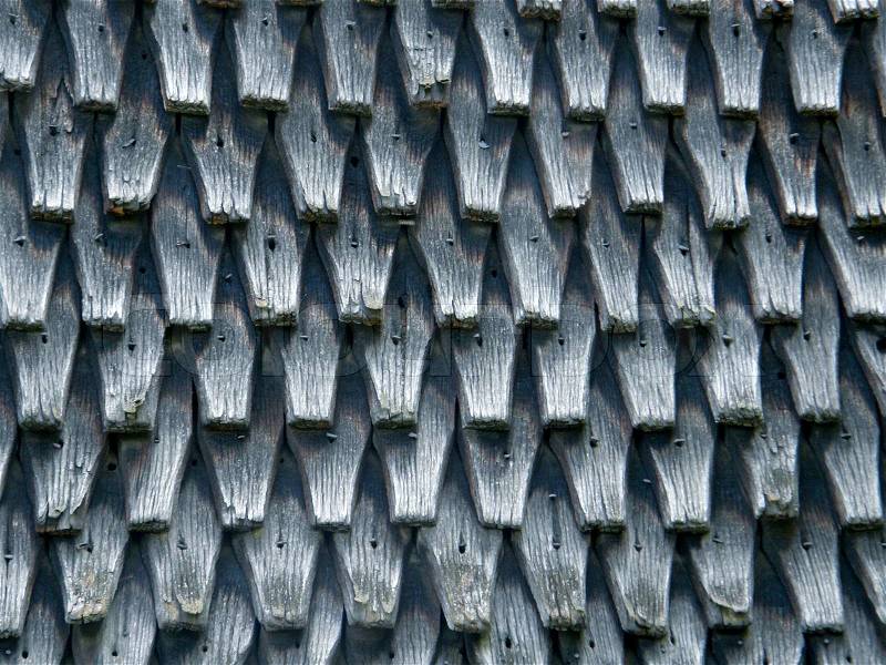 Old wooden roof covered. texture, stock photo