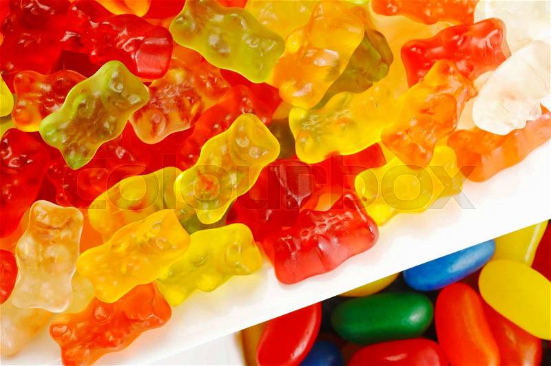Jelly bears and jelly beans , stock photo