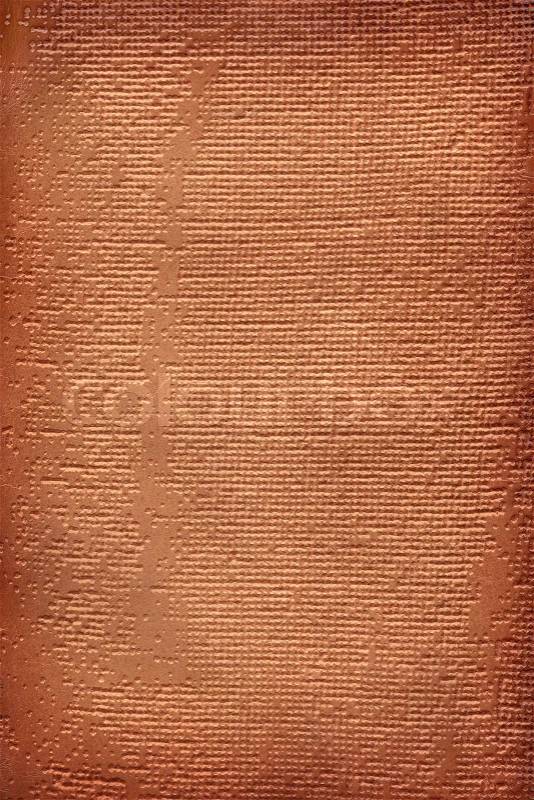 Brown leathercraft tooled vintage book cover with texture and border, stock photo