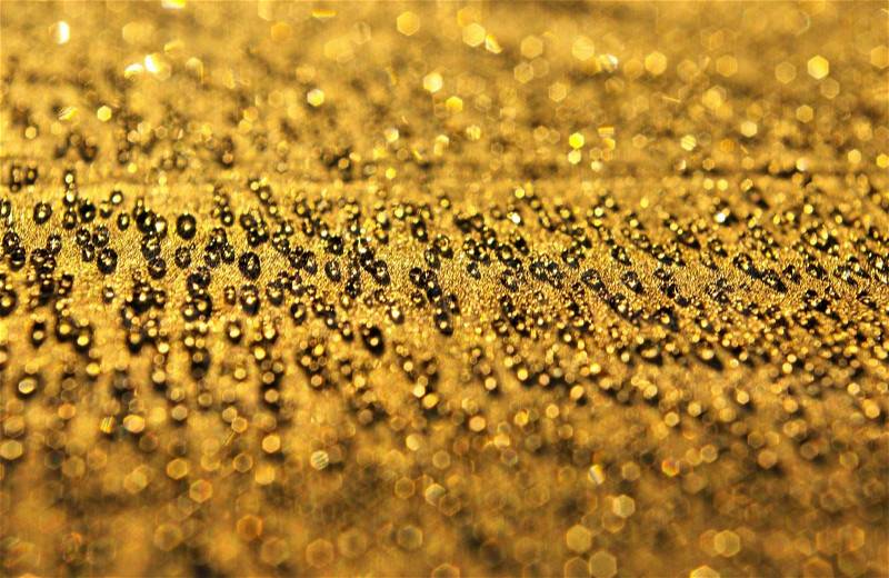 Abstract background from the gold water drops, stock photo