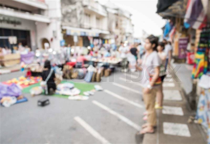 Abstract of blurred people on the street, stock photo