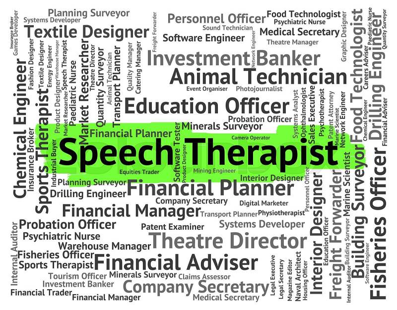 Speech Therapist Represents Occupation Verbal And Doctor, stock photo