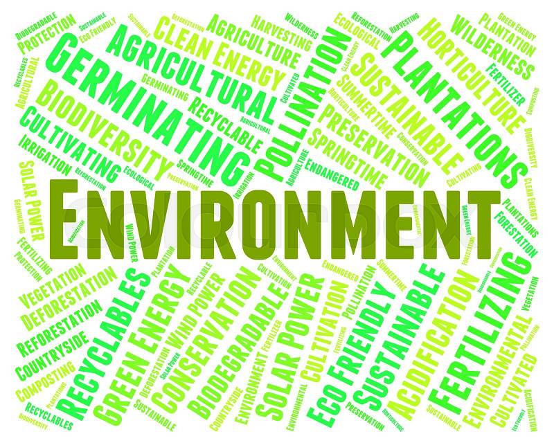 Environment Word Indicating Eco Friendly And Protection, stock photo