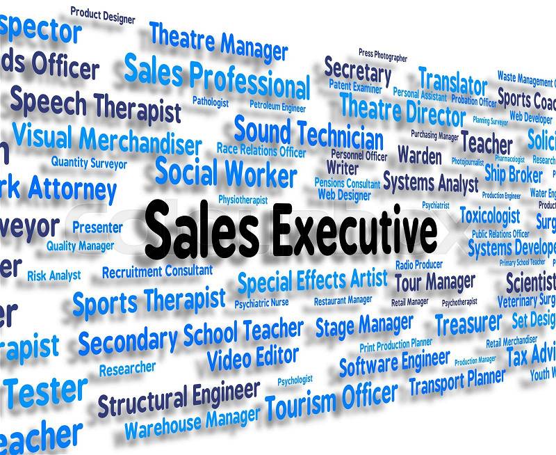 Sales Executive Indicating Managing Director And Hire, stock photo