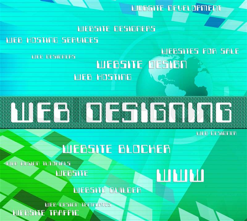 Web Designing Representing Network Online And Text, stock photo