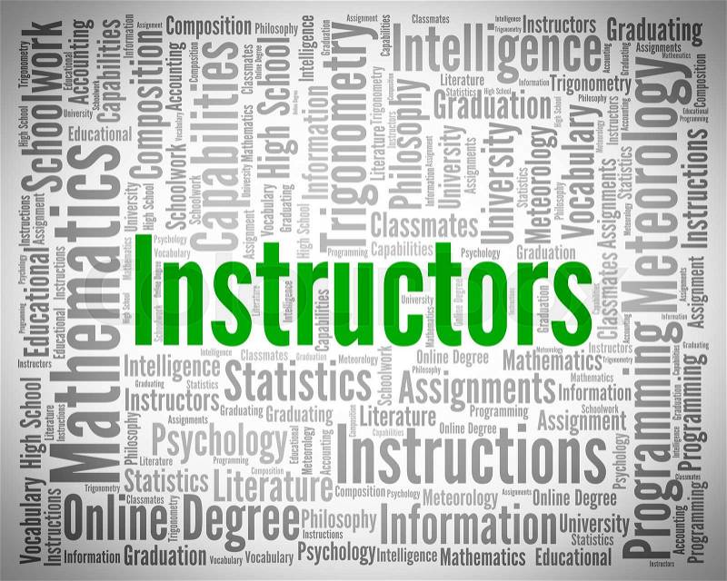Instructors Word Represents Give Lessons And Coaching, stock photo