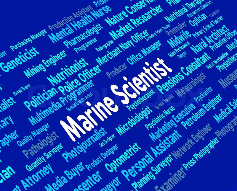 Marine Scientist Representing Occupation Ocean And Job, stock photo